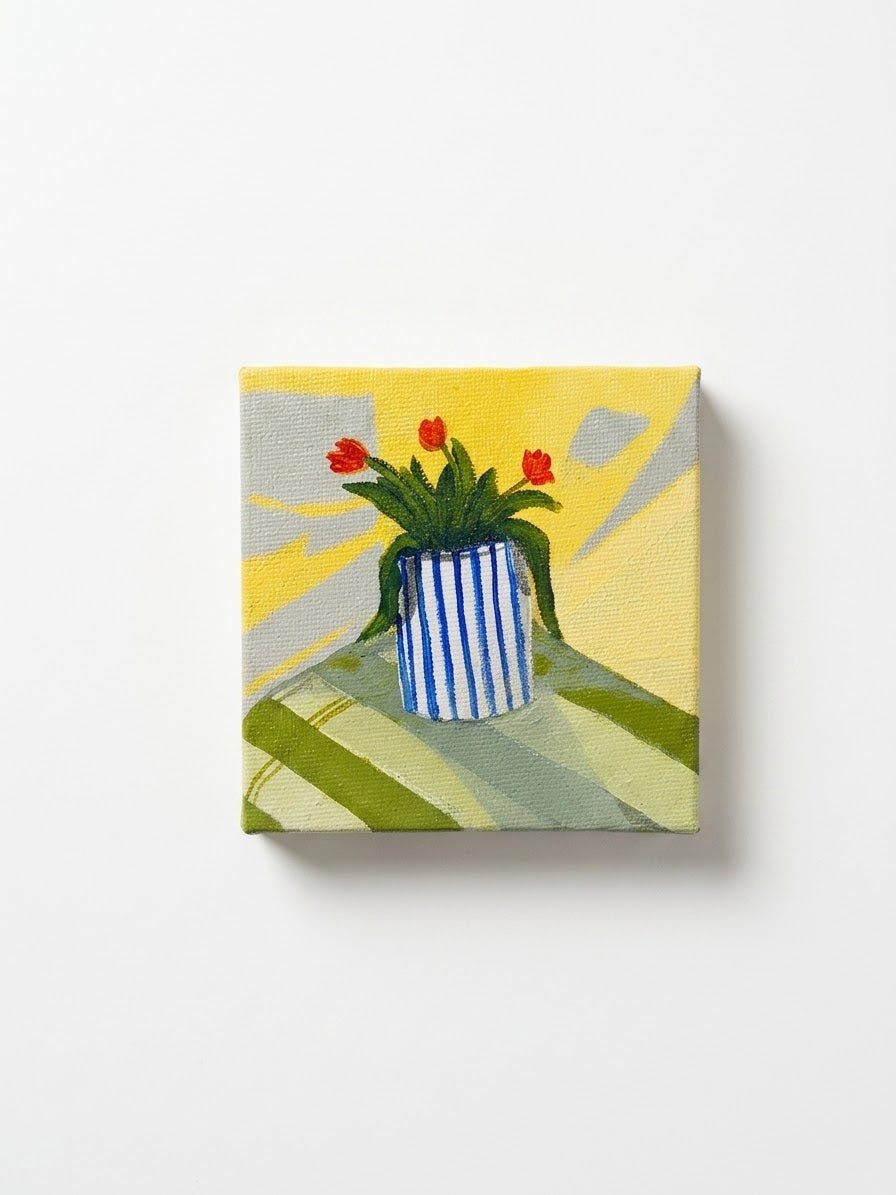 mini acrylic painting on small canvas