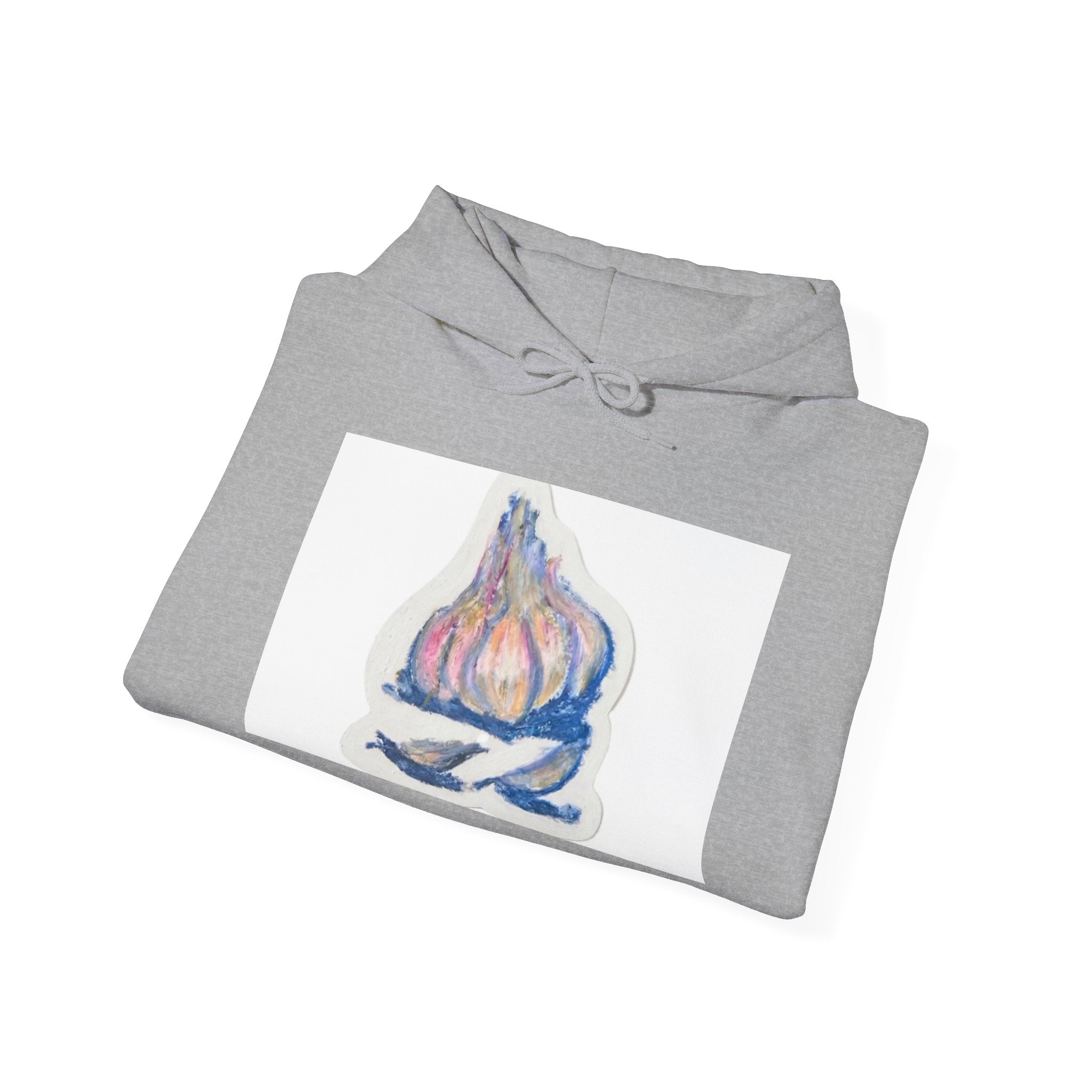 Garlic Watercolor Hoodie – Pastel Kitchen Art Sweatshirt