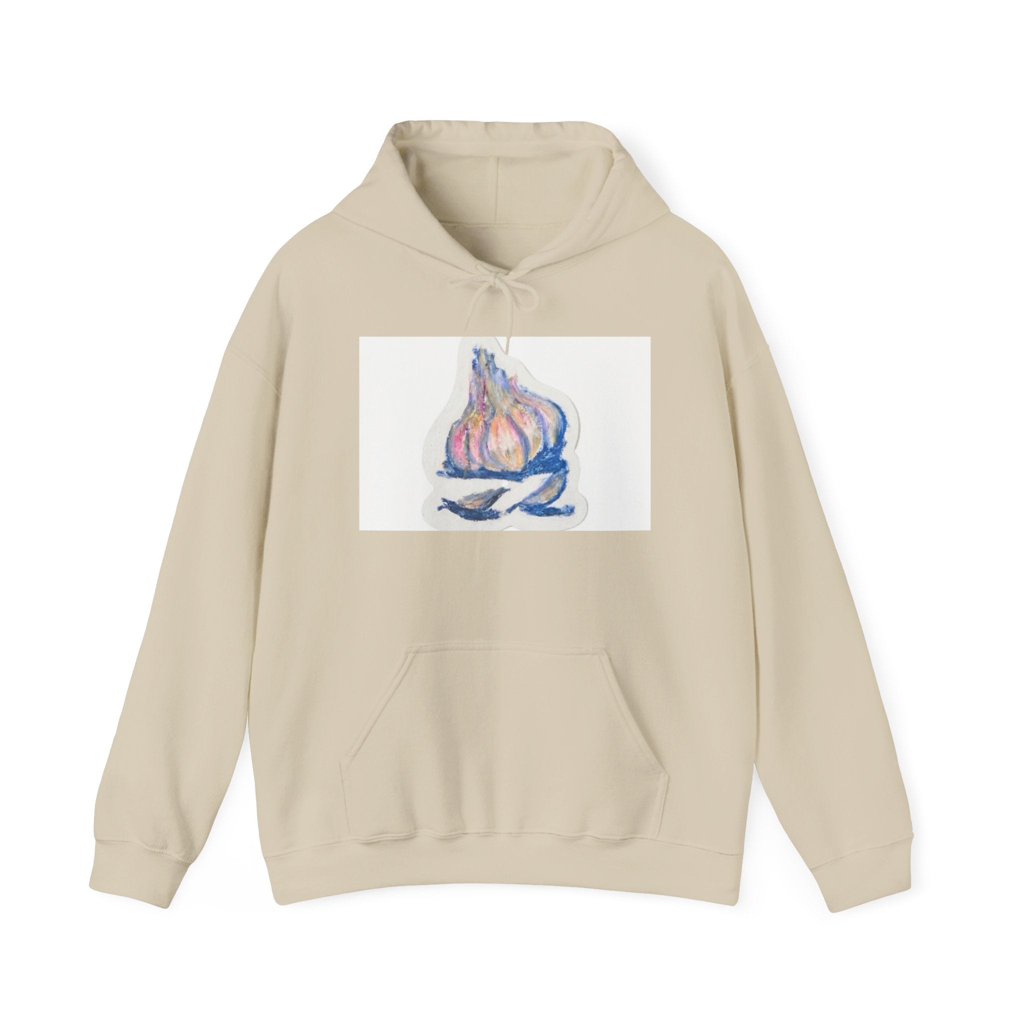 Garlic Watercolor Hoodie – Pastel Kitchen Art Sweatshirt
