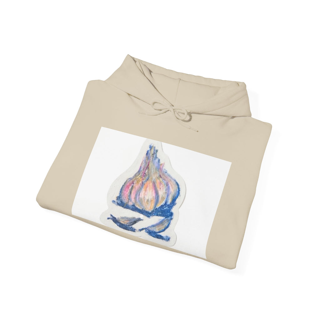 Garlic Watercolor Hoodie – Pastel Kitchen Art Sweatshirt