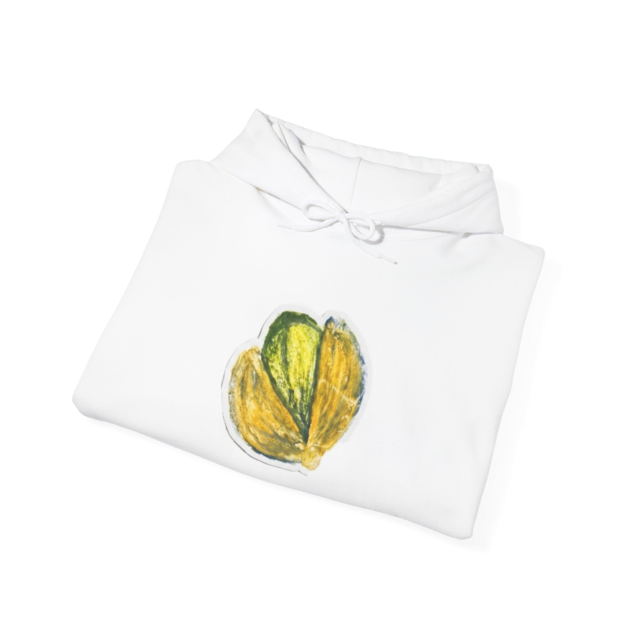 Pistachio Sketch Hoodie — Minimal Botanical Illustration Sweatshirt