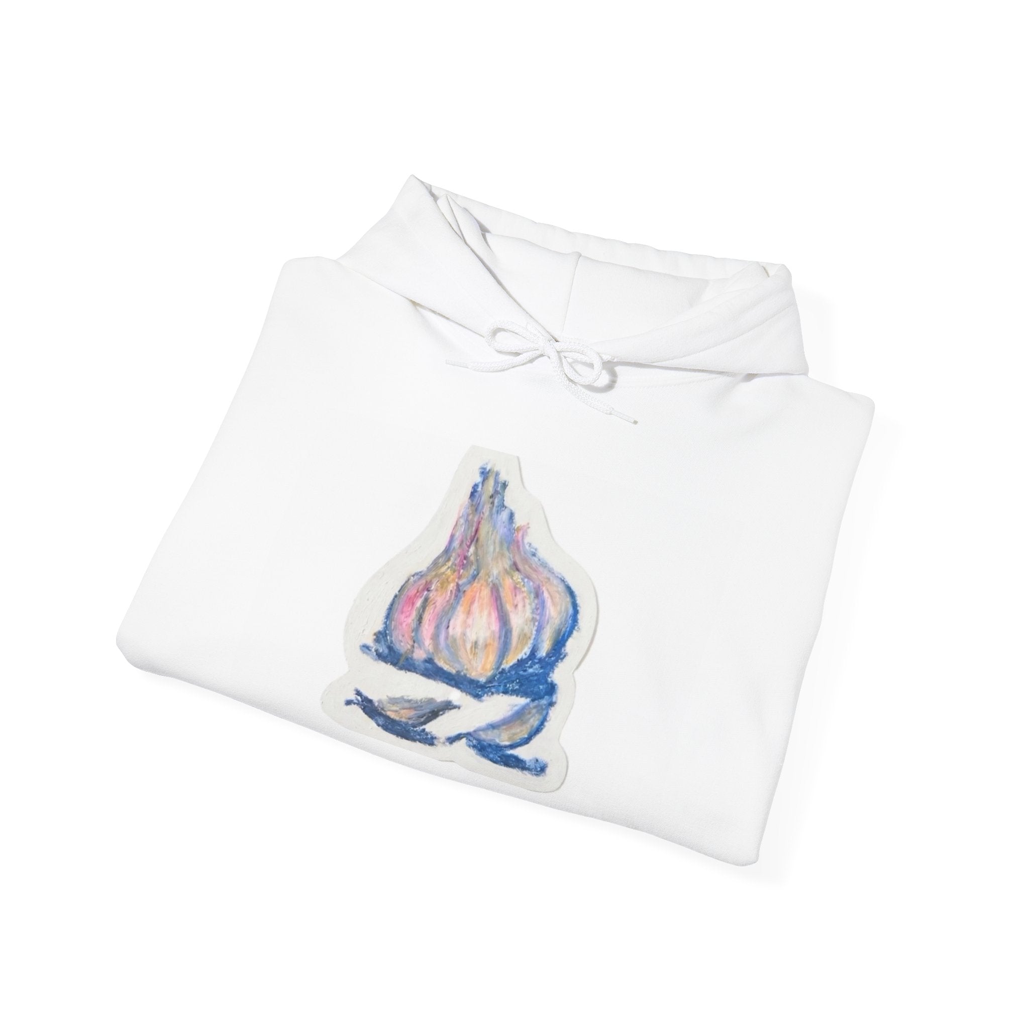 Garlic Watercolor Hoodie – Pastel Kitchen Art Sweatshirt