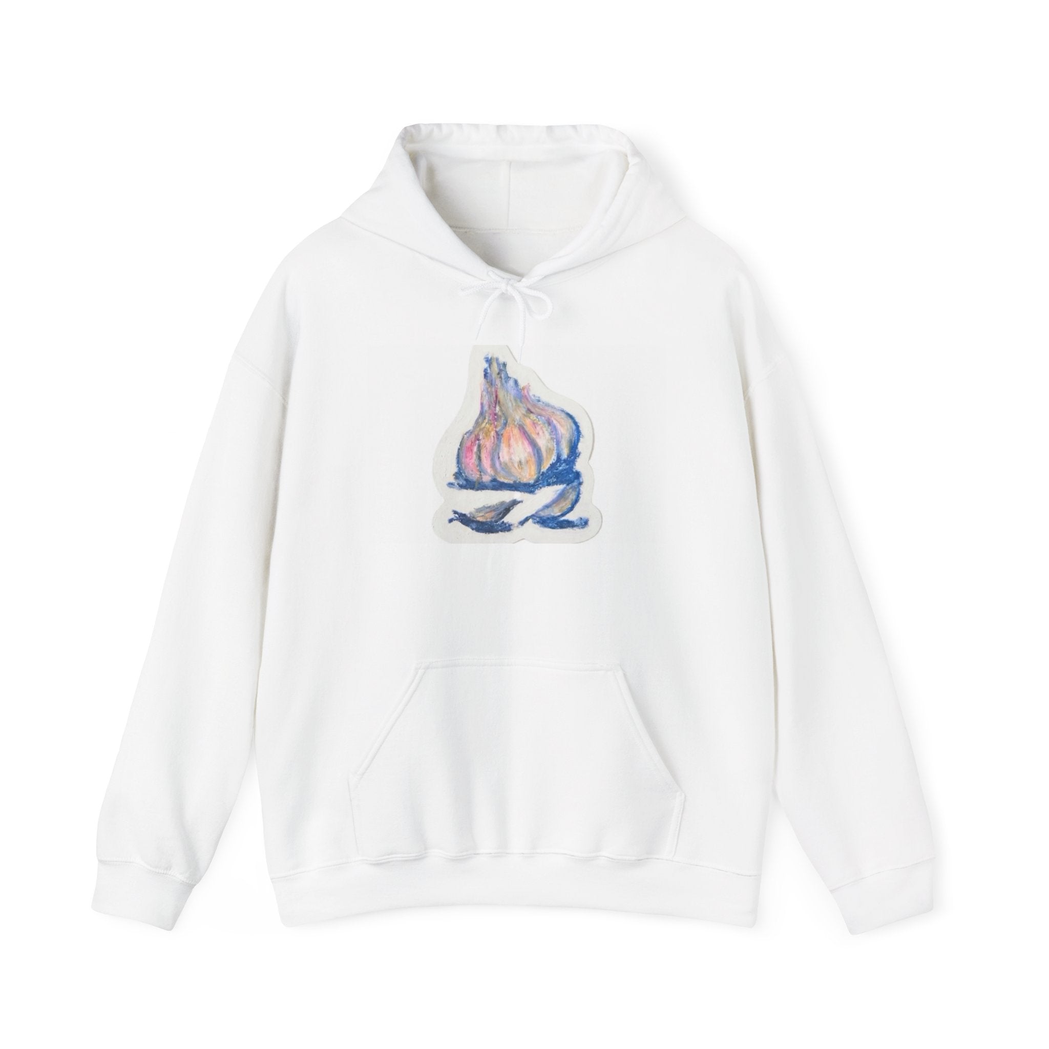 Garlic Watercolor Hoodie – Pastel Kitchen Art Sweatshirt